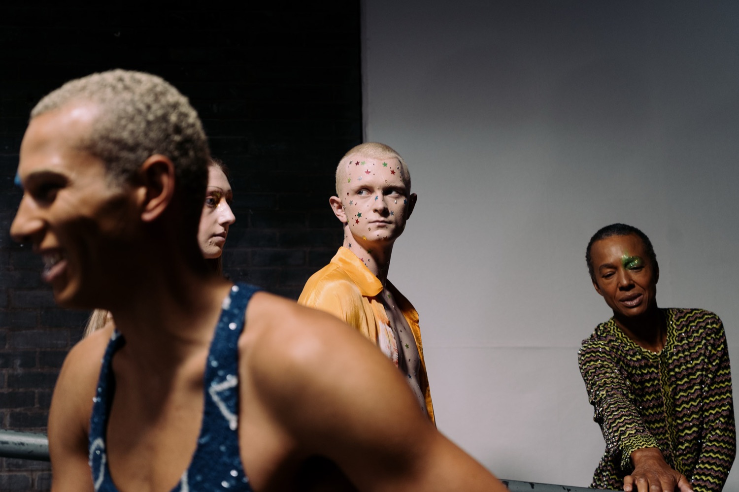 Backstage moment at the Ashish SS26 runway show, London Fashion Week
